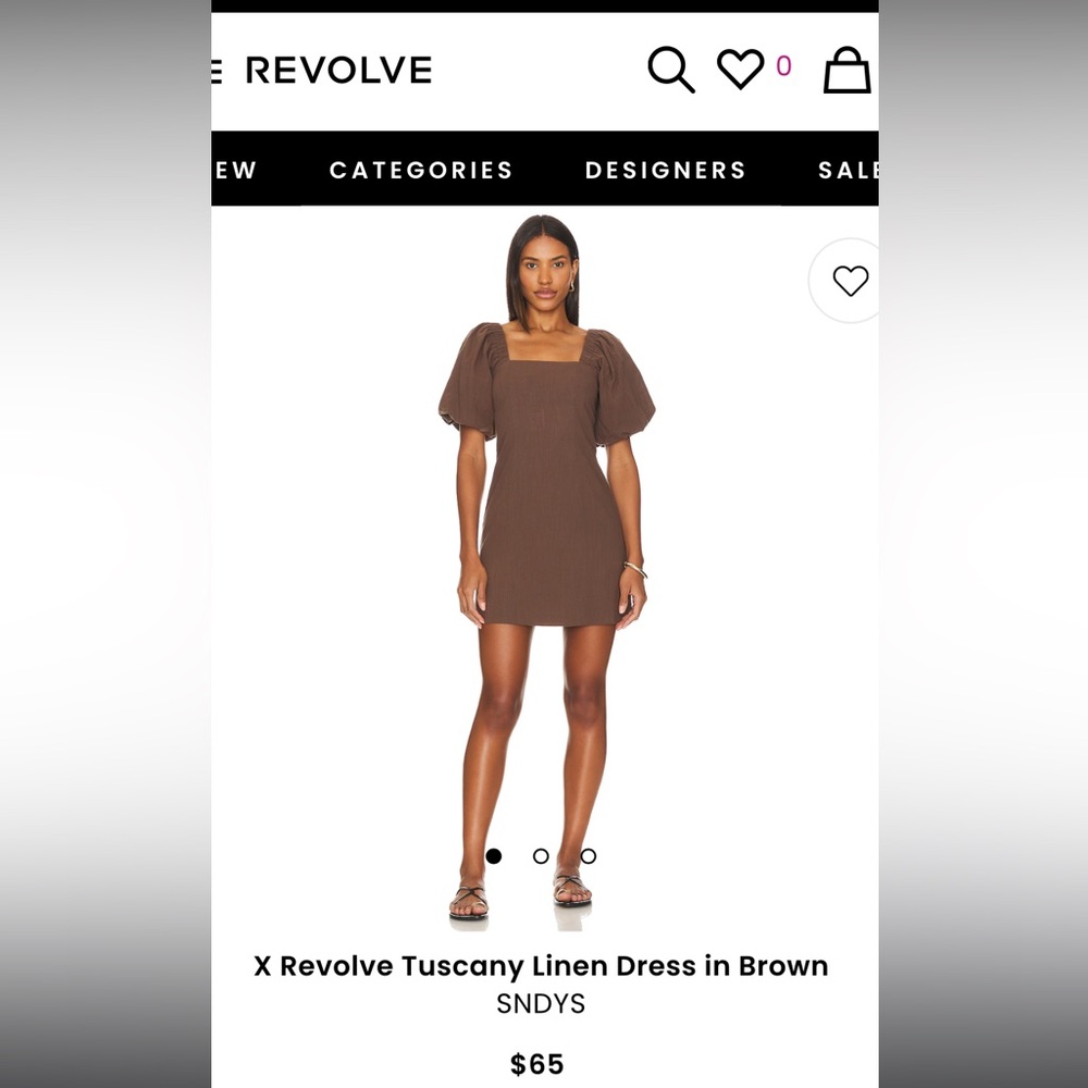 X Revolve Tuscany Linen Dress in Brown, Size Small